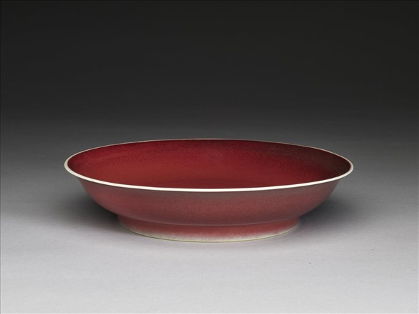 霽紅釉盤