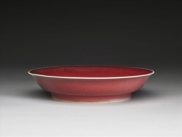 霽紅釉盤