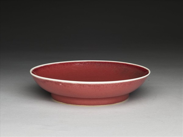 霽紅釉盤