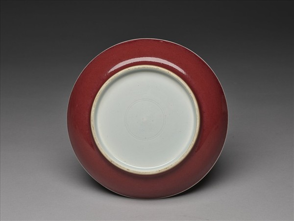 霽紅釉盤