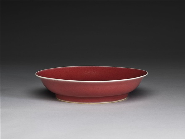 霽紅釉盤