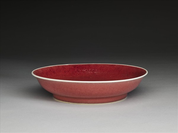 霽紅釉盤