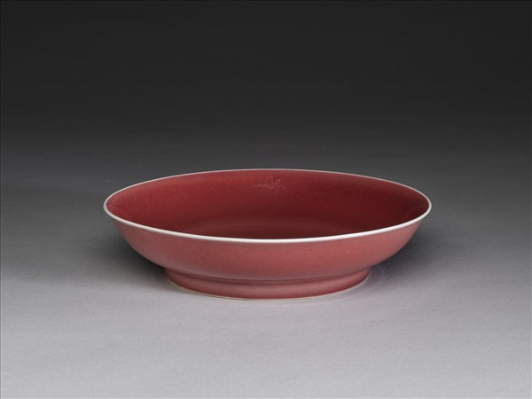 霽紅釉盤