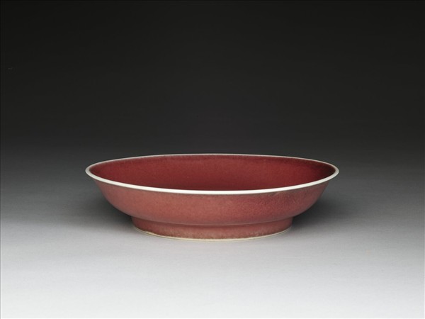 霽紅釉盤