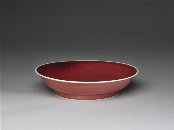 霽紅釉盤