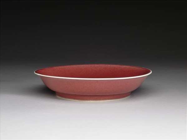 霽紅釉盤