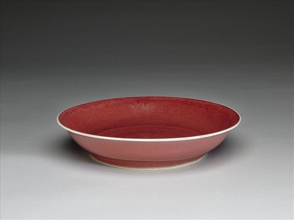 霽紅釉盤