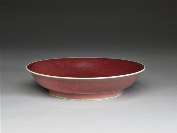 霽紅釉盤
