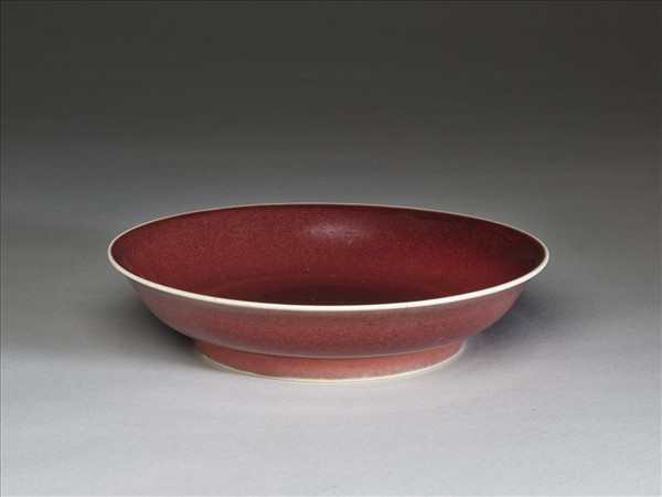 霽紅釉盤