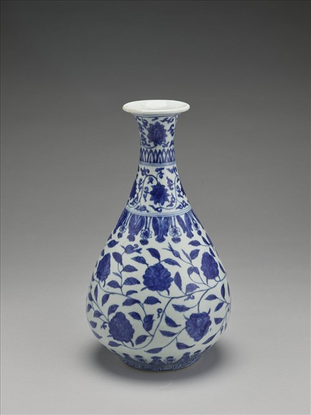 青花花卉紋玉壺春瓶