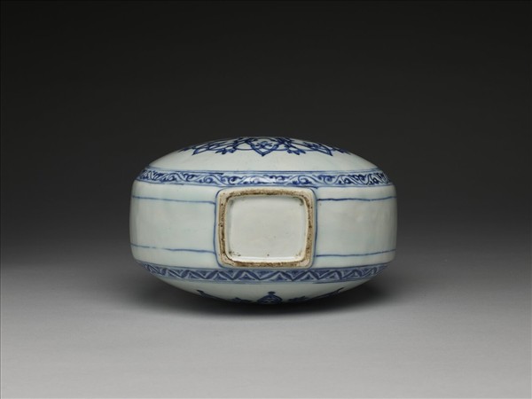 青花花卉紋雙耳葫蘆扁瓶