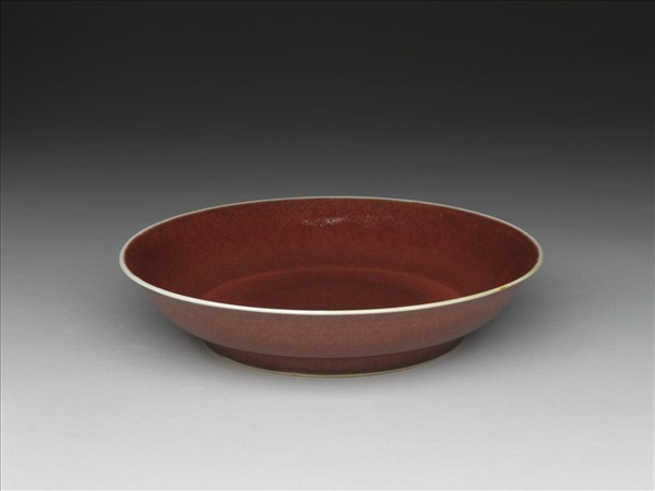 霽紅釉盤