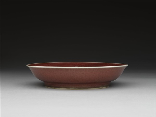 霽紅釉盤