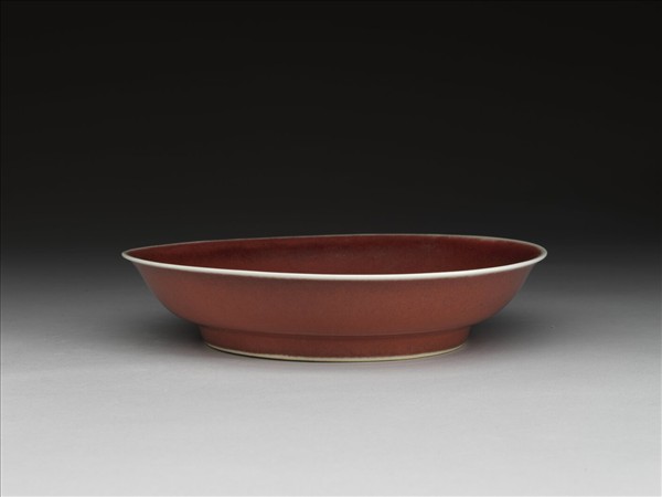 霽紅釉盤