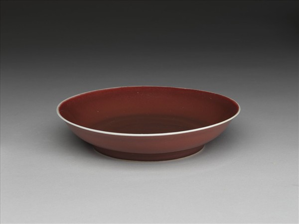 霽紅釉盤