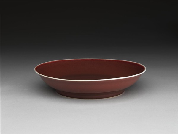 霽紅釉盤