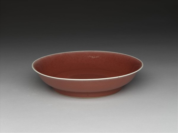 霽紅釉盤