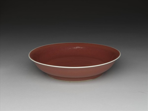霽紅釉盤