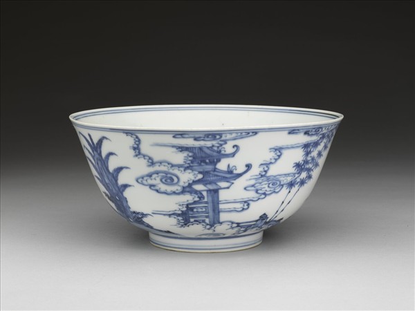 青花人物圖碗