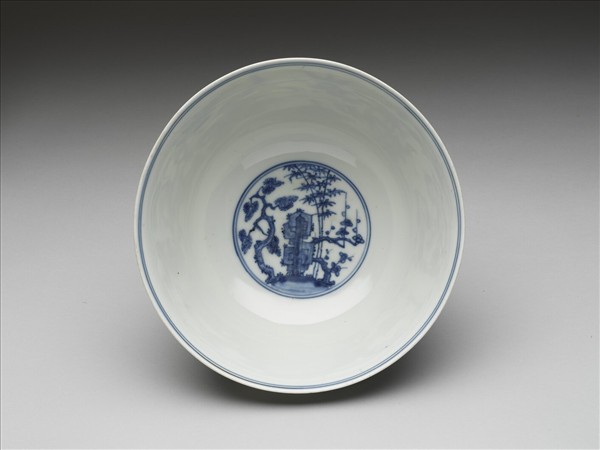 青花人物圖碗