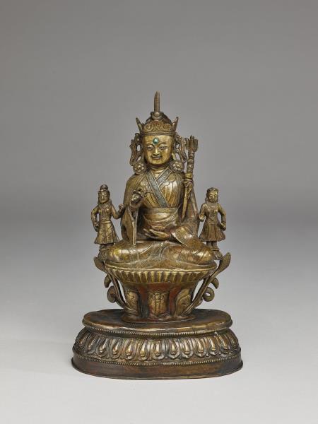 尼泊爾或西藏 蓮師與二明妃三尊像