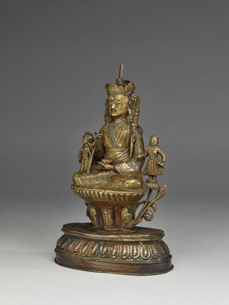 尼泊爾或西藏 蓮師與二明妃三尊像