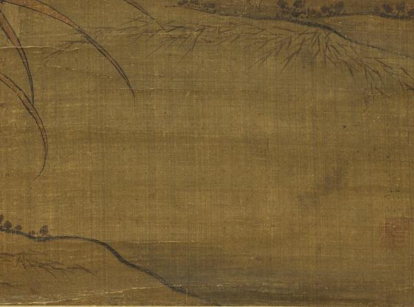 元王淵鷹逐畫眉　軸