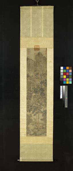 元王蒙長松飛瀑　軸