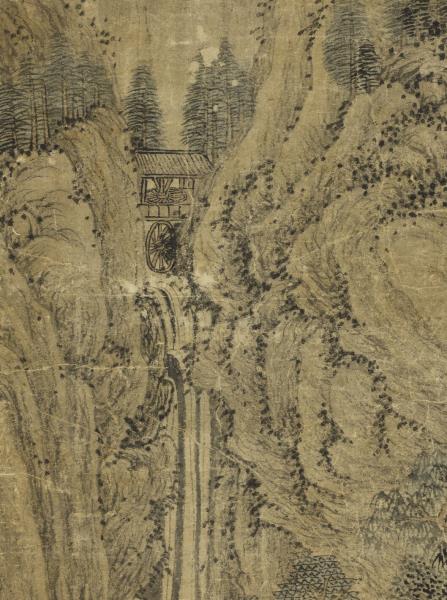 元王蒙長松飛瀑　軸