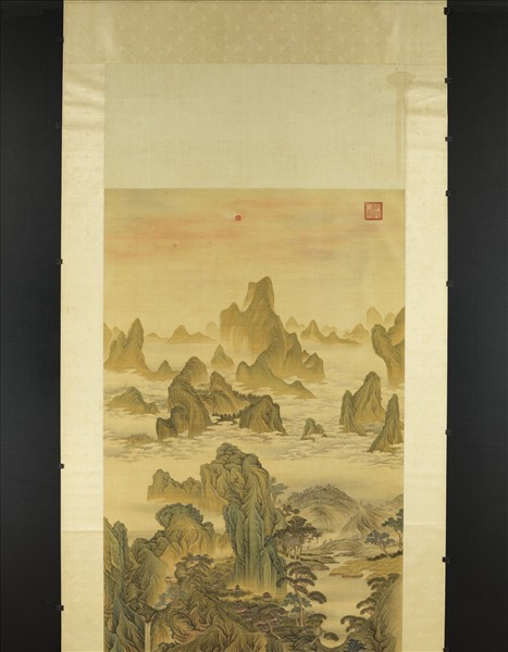 清高其佩海天出日圖　軸