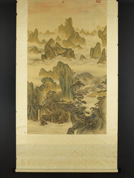 清高其佩海天出日圖　軸