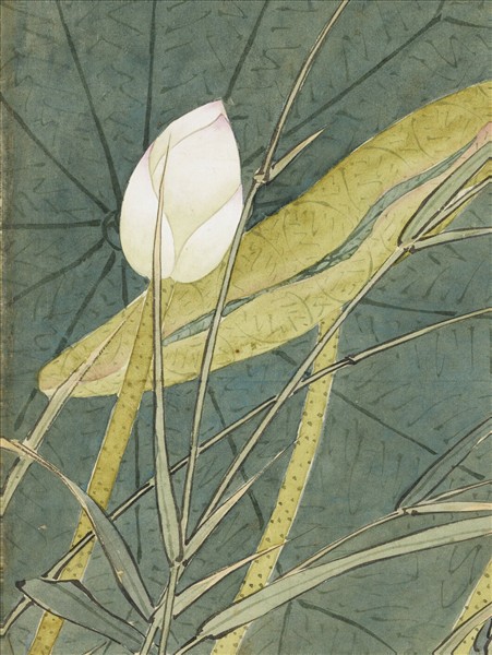 清沈煥蓮塘魚戲　軸