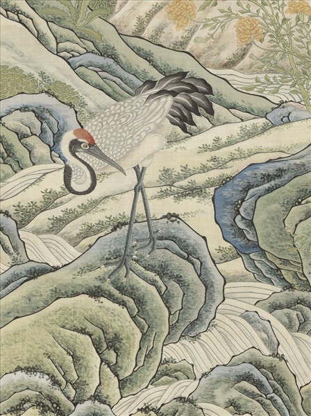 無名氏緙絲松鶴　軸