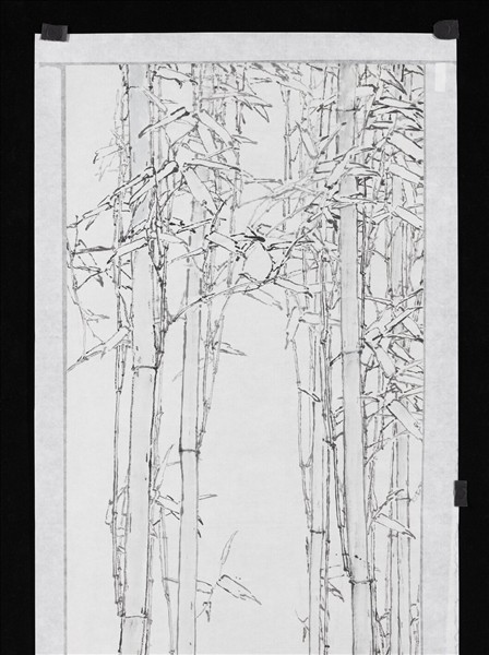 民國楊善深翠袖倚竹　未裱