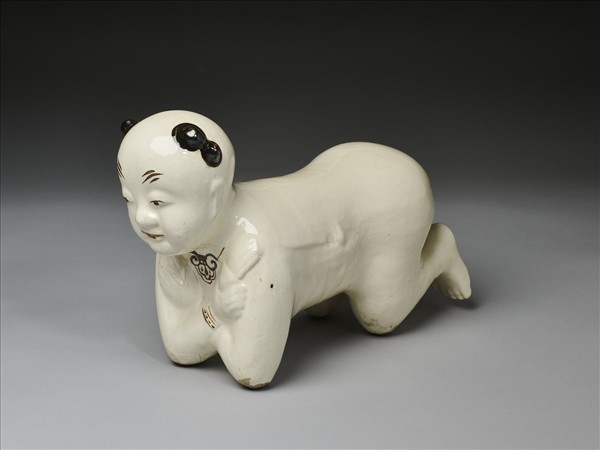 白瓷黑彩嬰兒枕