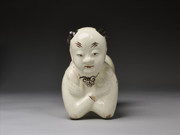 白瓷黑彩嬰兒枕