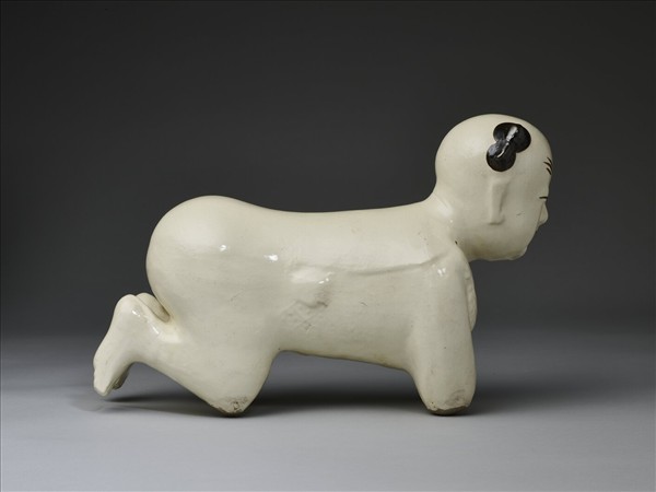 白瓷黑彩嬰兒枕