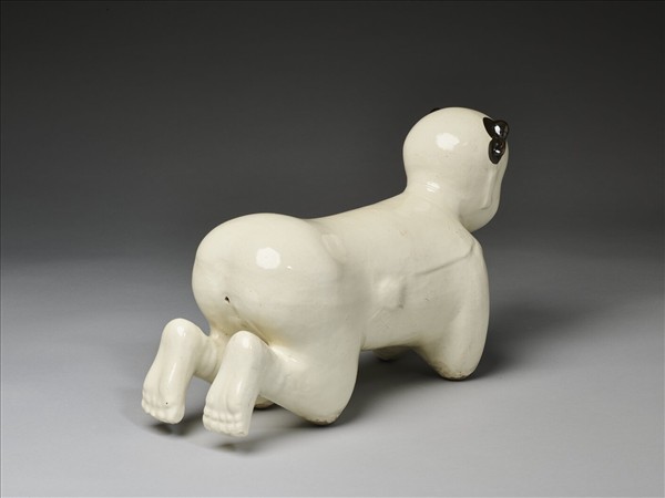 白瓷黑彩嬰兒枕