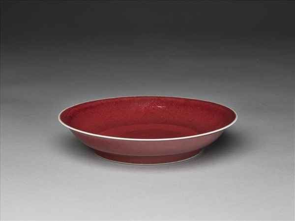 霽紅釉盤