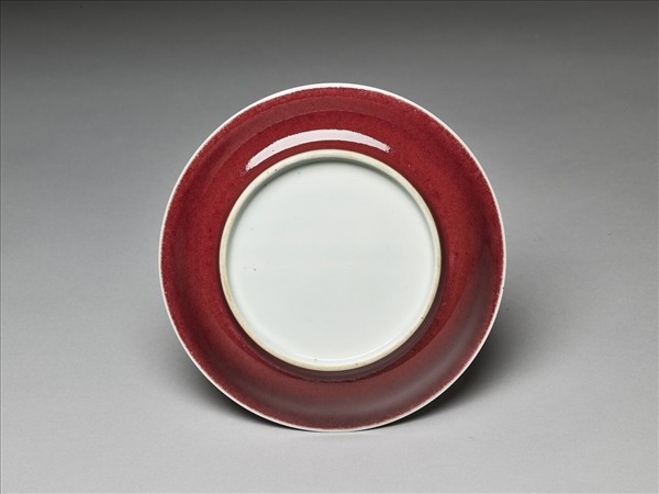 霽紅釉盤