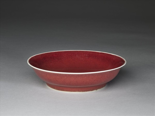 霽紅釉盤