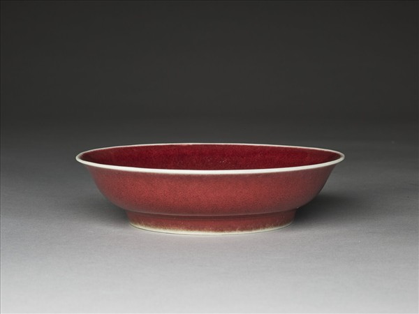 霽紅釉盤