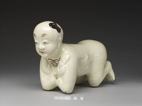 白瓷黑彩嬰兒枕