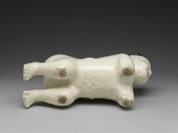 白瓷黑彩嬰兒枕