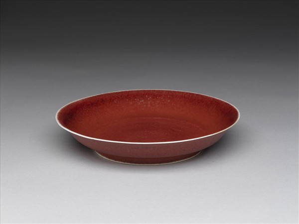 霽紅釉盤