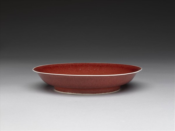 霽紅釉盤