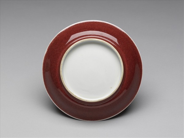 霽紅釉盤