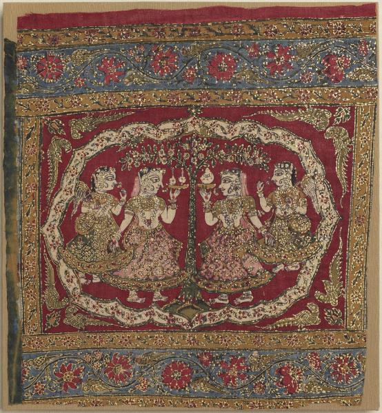 印度 黑天與牧牛女繪染儀式掛飾