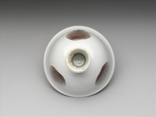 釉裡紅三果紋高足碗