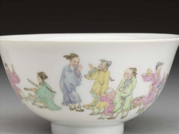 琺瑯彩堯民土釀圖茶碗